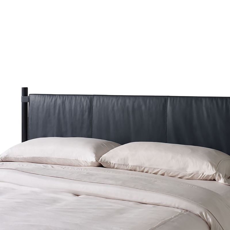 RBD-9306 cama com dossel de couro preto moderno