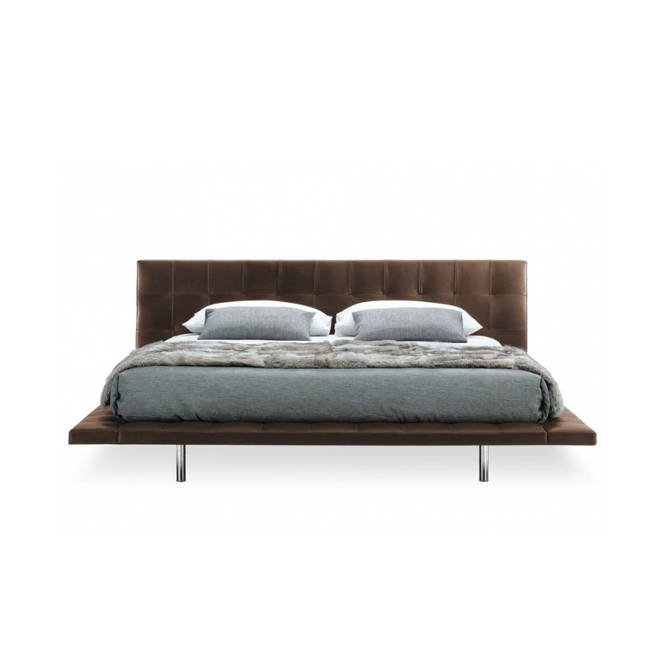 RBD-9309 Moderno Botão Design Cama King Size de Couro