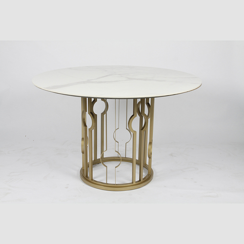 RDT-1103 design moderno base de metal mesa de jantar de mármore redonda RDT-1103 design moderno base de metal mesa de jantar de mármore redonda