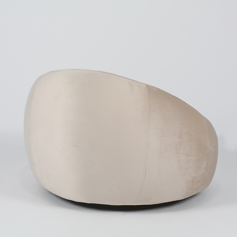 RJC-1260 Sala de Estar Sofá Único de Canto Champanhe Tecido de Veludo Estofado com Base de Aço Inoxidável